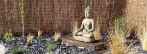 paysagiste fabrégues Jardin Sec statue Bouddha