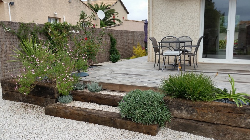 escalier planté et jardinières