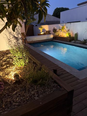 aménagement tour de piscine, paysagiste Gignac